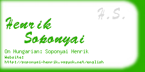 henrik soponyai business card